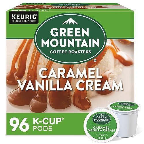 Image of Green Mountain Coffee Roasters Caramel Vanilla Cream Coffee, Keurig Single-Serve K-Cup pods, Light Roast, 96 Count