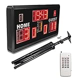 YZ 0.9m Large Digital Scoreboard Basketball with Remote Professional Electronic Scoreboard Score Keeper on Stand Indoor&Outdoor(with Tripod)