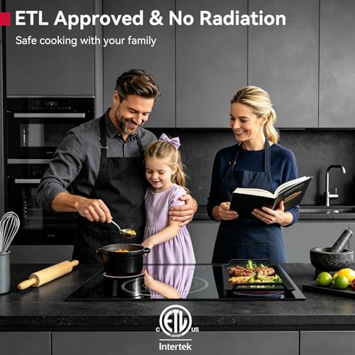 Image of GASLAND Electric Cooktop 30 Inch, 4 Burner Electric Stove with ETL Certificated, 8600W Built-in Radiant Stovetop with Sync Element and Timer, 9 Power Levels, Slide Touch Control, Child Lock, 240V
