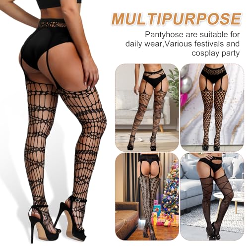 Image of Chalier Fishnet Stockings Lace Tights Thigh High Stockings for Women