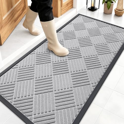 Image of OLANLY Front Door Mat Outside Entrance 47x23, Waterproof Heavy-Duty Doormat