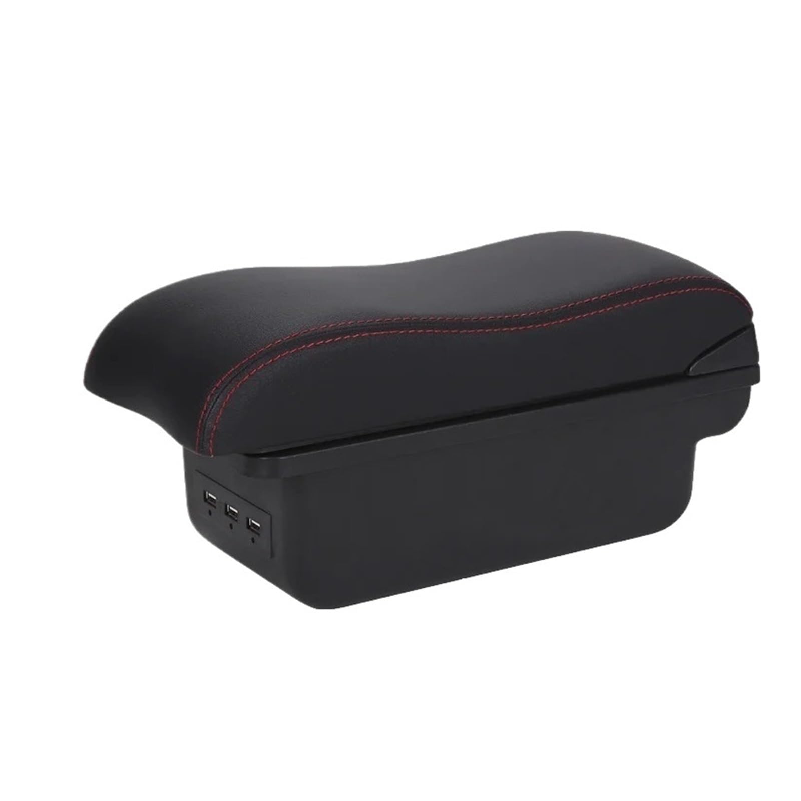 Umdjju B1 Black Red 3Usb For Chevrolet For Sonic For Aveo 2010-2020 Car Armrest Retrofit Parts Interior Storage Box Auto Car Centre Console Armrest Box(B1 Black Red 3Usb)