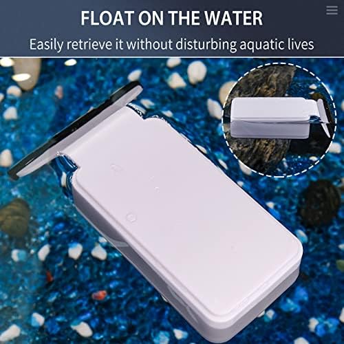 Pawfly Aquarium Strong Magnetic Brush 7.5 CM Stain Cleaner with Detachable Stainless Steel Scraper and Non-Slip Handle Floating Cleaning Scrubber Tool for Glass Fish Tank (Not for Acrylic Tank)