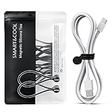 SMART&COOL Reusable Silicone Magnetic Cable Ties for Bundling and Organizing, Holding Stuff, Book Markers, Fridge Magnets, Assorted Color, 7.16'' (10-Pack, Black)