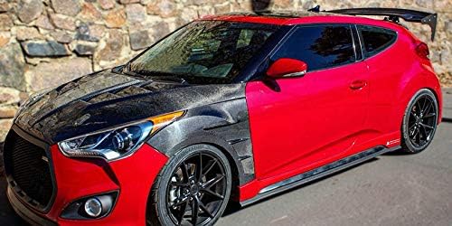 for Veloster EPA Style Vented Front Fender Glossy Carbon Finish Mud Guards Parts