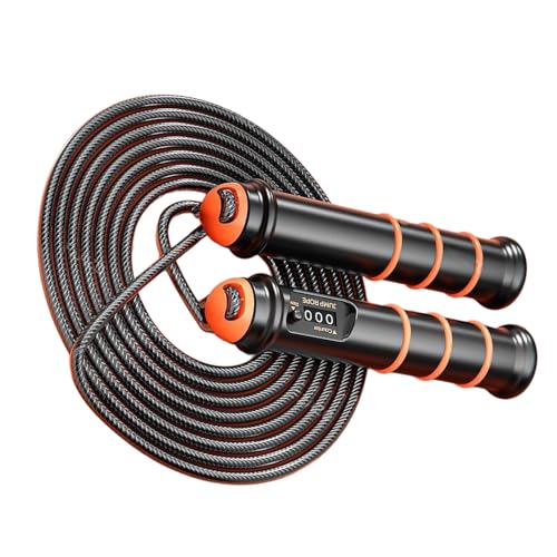 Cuerda de saltar cuerda de saltar colorida cuerda de alambre de acero o inalámbrica con bolas pesadas para hombres, mujeres y niños, entrenamiento contable