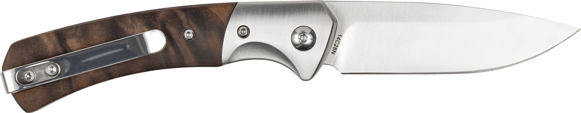 Blaser Klappmesser Classic | Jagdmesser mit Drop-Point Klinge | Edelstahl & Holzgriff | Sicherer Backlock-Verschluss | 8,5 cm Klinge & Leder-Etui