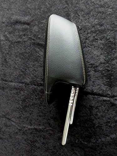 Miniatura 3 de RedlineGoods Fundas para reposacabezas compatibles con Chevrolet Camaro 2010-15. gamuza negra (Alcantara)  hilo plateado