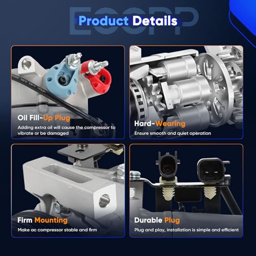 Image of ECCPP A /C Compressor with Clutch Fit for Volvo S60 XC60 V60 2.5L 2012-2016 | Fit for Volvo S80 3.0L 2012-2015 Fast Cooling AC Compressor