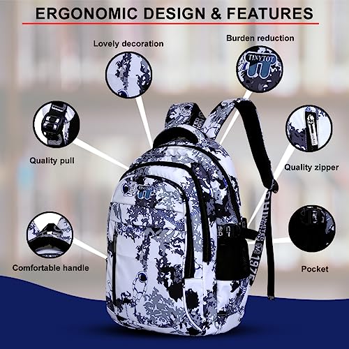 Image of Tinytot 30Litre School Bag Water-Resistant Laptop& Travel Backpack - Unisex Large 19 Inches Multipurpose Travel Backpack for Boys & Girls, Men & Women- Ideal for College and School and office Use
