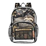 xigua Mochila divertida transparente para escola, resistente, transparente, resistente à água, com alças acolchoadas para meninos e meninas