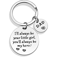 父亲节礼物 - 女儿送的钥匙扣礼物,我永远是你的小女孩,你永远是我的英雄,爸爸生日钥匙扣,情人节,女儿送的圣诞礼物
