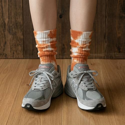 Image of COUVER Womens Scrunched Slouch Socks Soft Cotton Breathable Retro Crew or Knee High, Multiple Colors