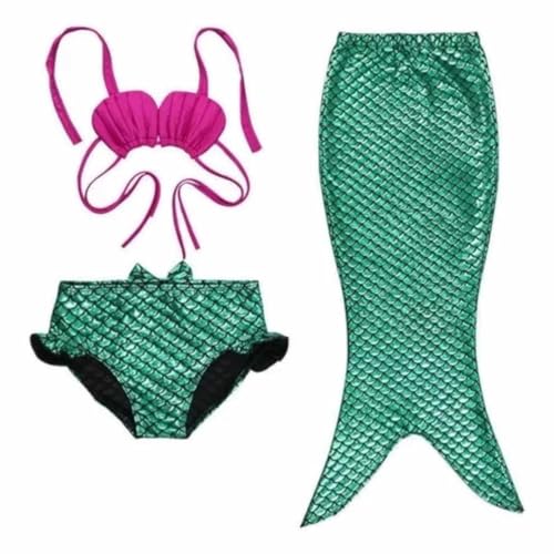 La Mejor Lista de Colas de sirena los mejores 10. 40 MI CENTRO HISTÓRICO Traje de Baño de Sirena Cola para Niñas de 3 Piezas (MX/US, Edad, 5 Años, Niñas pequeñas, Verde)