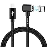 VIMVIP Magnetic Type C Charging Cable 5 FT MacBook Braided Strong Magnet USB-C to USB Type C Magnetic Fast Charger Cord with L Side Insert Design