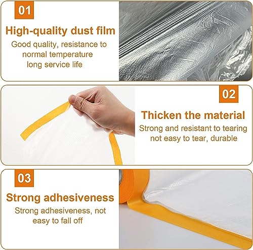 Image of Homdum Pre-Tape Paint Protection Covering Sheet and Tape Length (1100mm x 20Mtr) Pack of 2