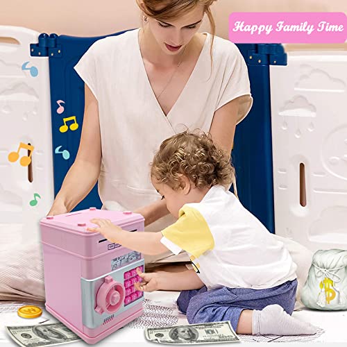 Piggy Bank For Kids Boys Girls Money Bank Machine With Password Cute Atm Piggy Bank Coin Can Electronic Auto Scroll Paper Money Saving Box Toy Christmas Birthday Gifts For 3 4 5 6 7 8 9 Year Old #TOP1