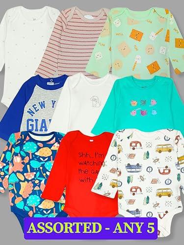 Image of TuddyBuddy 100% Cotton Multi Color Rompers /Bodysuits for Baby Boy & Baby Girl