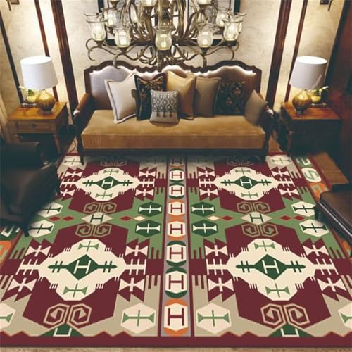 Tapis salle de bain antidérapant 180x200cm rouge et vert - 2