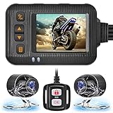 Motorcycle Dash Cam Front and Rear Dual Camera 1080P+720P DVR with Loop Recording & Wired Control