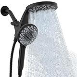 Newfinde High Pressure Rain Shower Head with Handheld Spray Combo: Detachable Dual Shower Head with 10 Sprays Modes - Upgrade Knob Spray Mode Selector and Magnetic Guidance Docking System