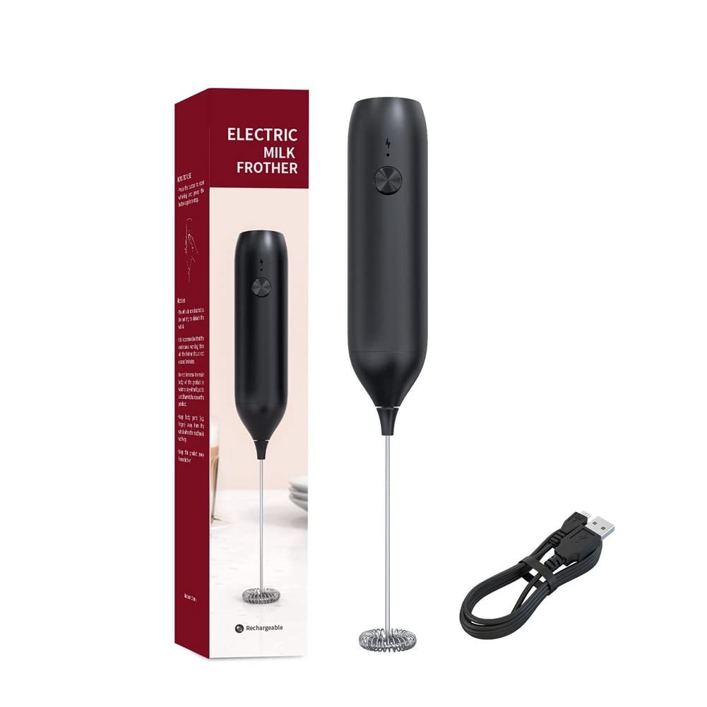 CTRLZS Handheld Electric Milk Frother USB Rechargeable Mini Foam Maker Drink Mixer Whisk Beater for Coffee Latte Matcha