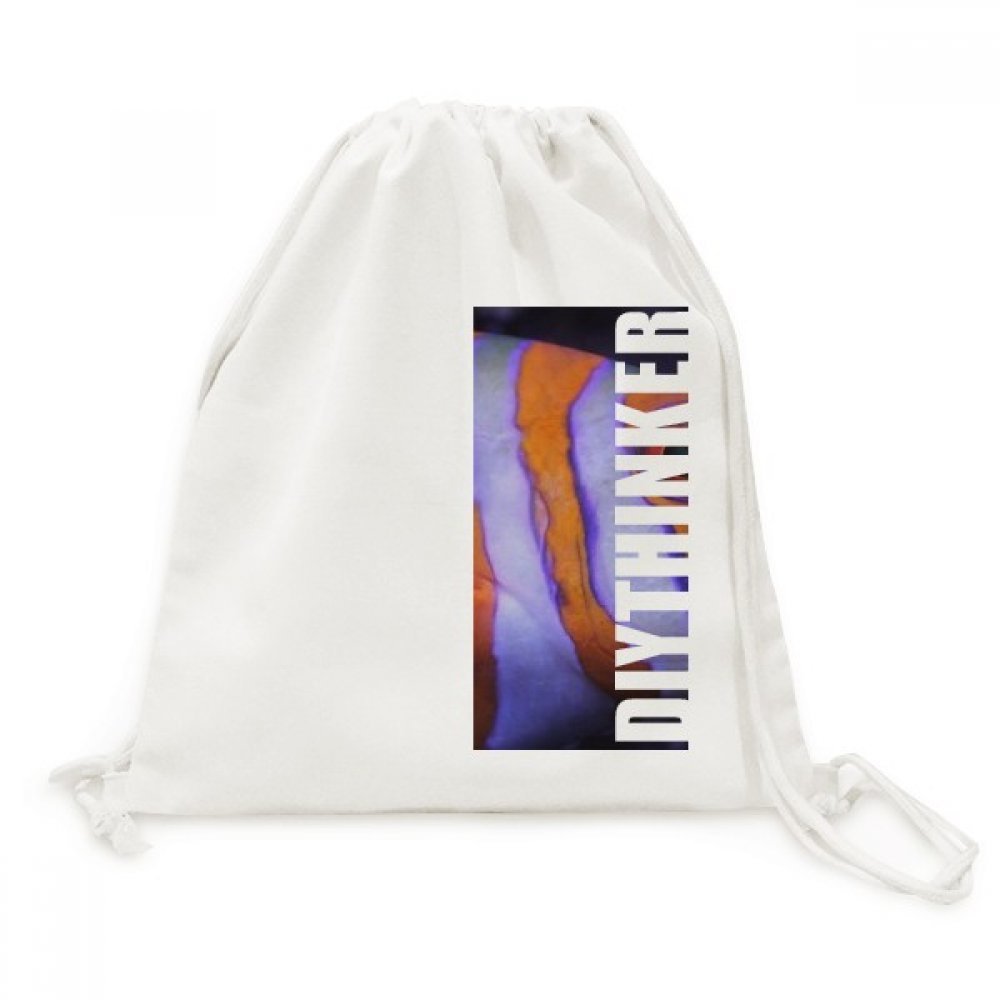 Toile Drawstring Backpack avec motif poisson tropical sac à dos à cordon - 5