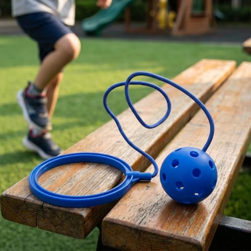 Pelota para saltar para niños azul juguete de ejercicio con anillo 5