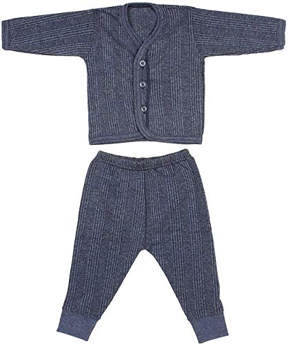 Image of Sikander Front Open Baby Thermal Set, Pack of 1 (Grey, Blue, Brown)