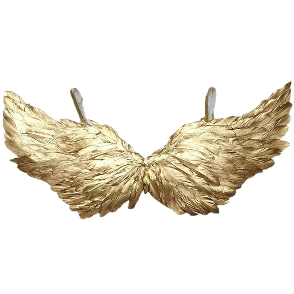 Tsffae Fairy Angel Angel Wings Gold Wings Halloween Fancy Dress Costume for Adult Kids Women Girls Performance Carnival Halloween Christmas Birthday Party