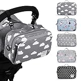 Small Diaper Bag, Stroller Organizer Bags for Baby with Insulated Pocket, Stroller Hooks and Adjusta