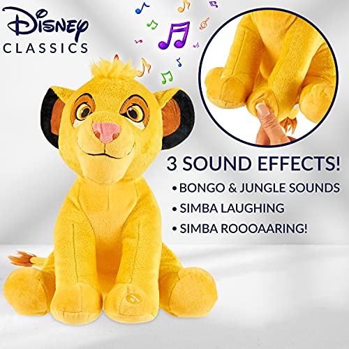 Disney Kuscheltier mit Sound, Stitch Plüschtier, Dumbo Kuscheltier, Simba Kuscheltier (Yellow Simba)