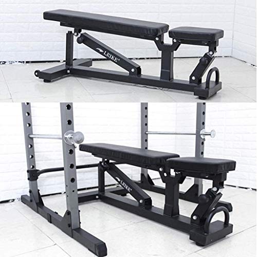 YZPTYD Foldable Weight Bench Commercial Weight Bench Adjustable Sit-up Fitness Equipment Home Fitness Equipment Sports Trainer Gym Quality Load 300kg,Colour:Black