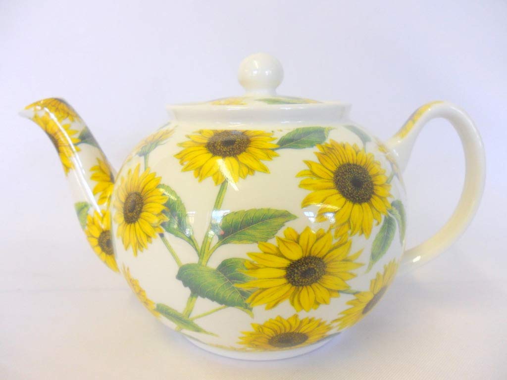 Heron Cross Pottery Assorted 2 Cup Teapot In Sunflower Design For The Abbeydale Collection