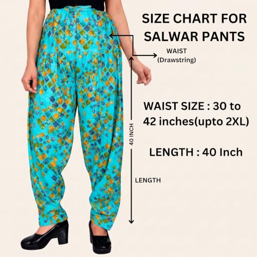 Image of FASHION GALLERY Women's Rayon Relaxed Fit Patiala Salwar with Full Length Drawstring Closure Type and Flexible Waist|Patiala Pant for Woman