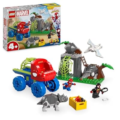 LEGO Marvel Spideys Team auf Rettungsmission im Dino-Truck  baubares Superhelden Spielzeugauto  Abenteuer Spielset für Kinder ab 4 Jahren  Spidey und Seine Super-Freunde 11199