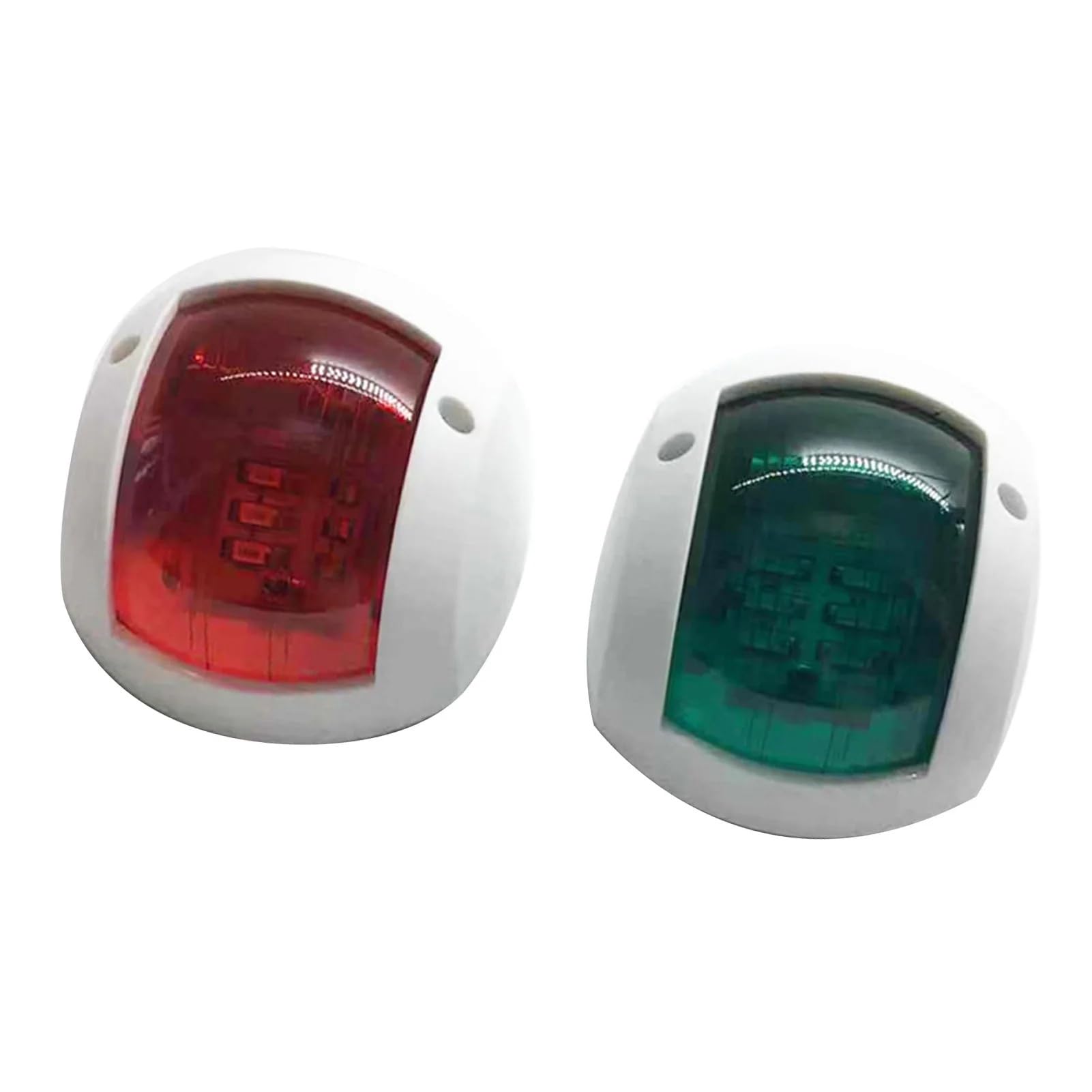 Bootsnavigationslicht Signallampe, Rot-grüne LED-Schiffsnavigationslichter 12V 24V 2 Stück mehrfarbig(White)