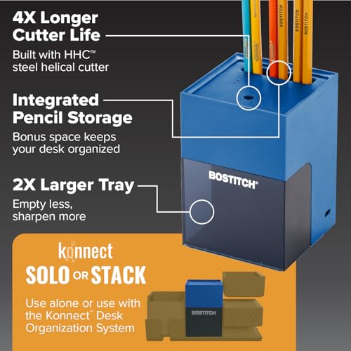 Taille-crayon électrique rechargeable Bostitch Konnect KT2 bleu pour crayons