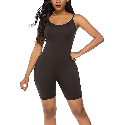 Amiliashp Women's Spaghetti Strap Tank Top Short Jumpsuit Rompers Bodysuit One Piece Catsuit