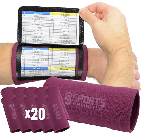 Image of Sports Unlimited Adult Triple Wrist Coach, Football Wristbands for Plays, Baseball Wristbands, QB Arm Bands