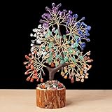 Árbol de la Vida Chakra, Árbol de Dinero de Cristal, Árboles de Dinero Decoración Feng Shui, Atrae Energía Positiva, Dinero, Buena Suerte, Regalos para Mamá y Seres Quer Rainbow Chippings (Style One)