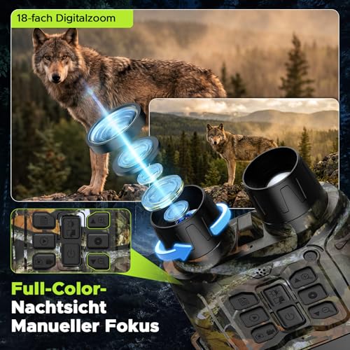 Nachtsichtgerät 4K 112MP, 600m Reichweite 18-Fach Zoom Digital Nachtsichtgerät mit 4 Zoll HD Bildschirm & 32GB Karte, Wiederaufladbar 5000mAh Nachtsichtkamera für Jagd Camping Beobachtung – Ansicht 2