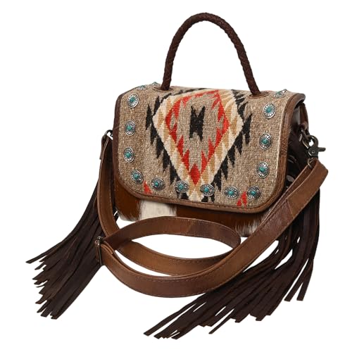 American Darling Briefcase Saddle Blanket Hair On Genuine Leather women western handbag | Bag for