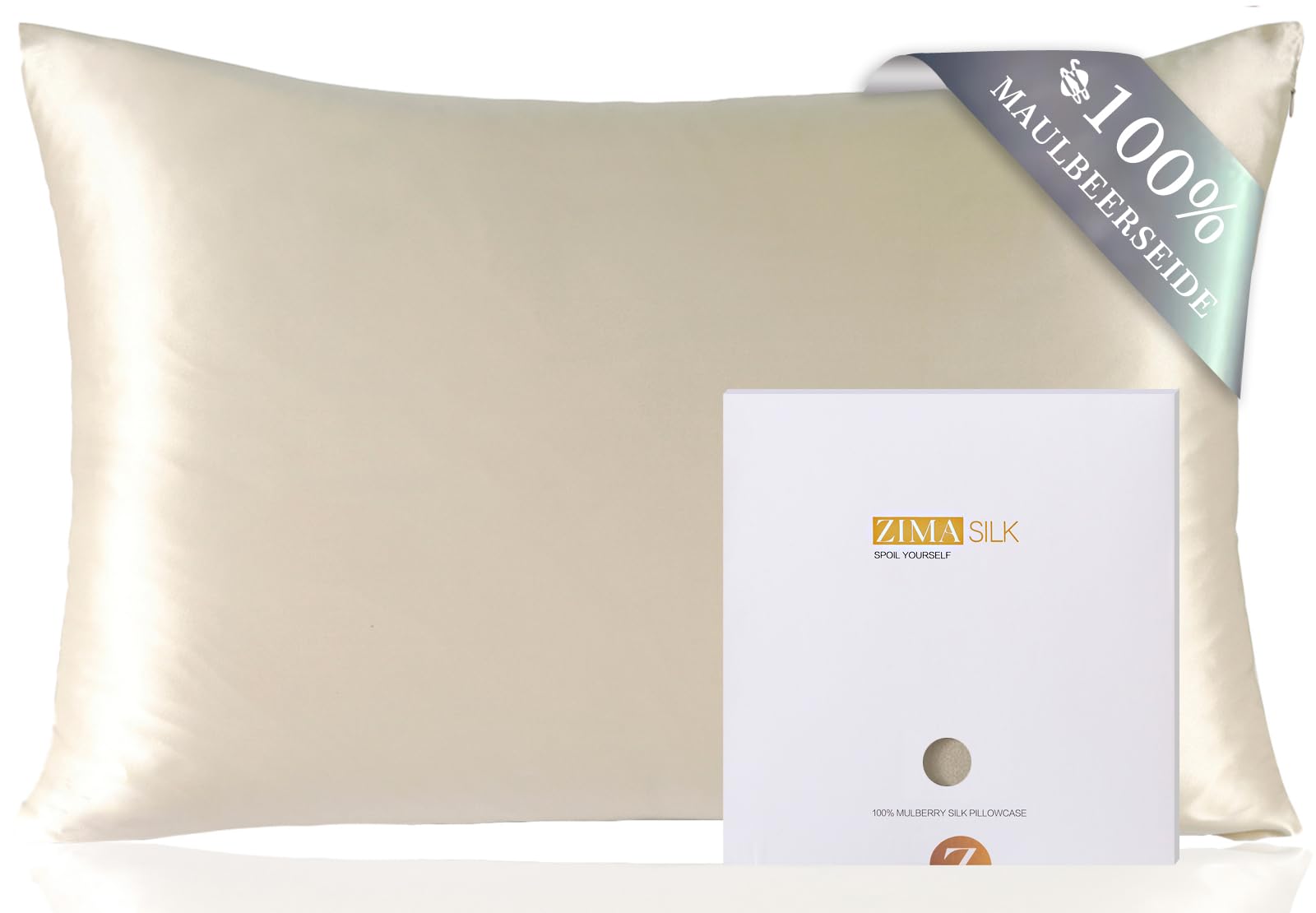 ZIMASILK Kissenbezug aus 100% Seide für Haare und Haut Doppelseitige 19 Momme Seide 1 Stück…