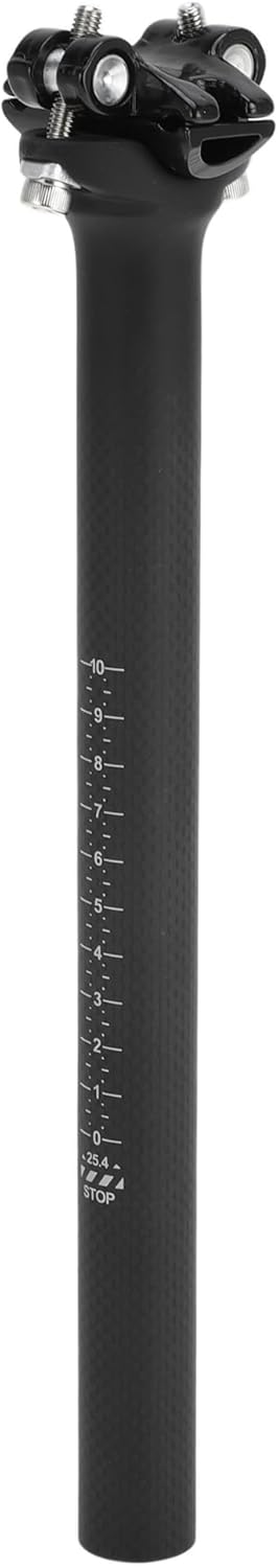 Universal 25.4x300mm Carbon Fiber Pattern Matte Black Bike Seat Posts Adjustable Angle Lightweight Bike Saddle Post Seat Tube Carbon Fiber 1 Pc