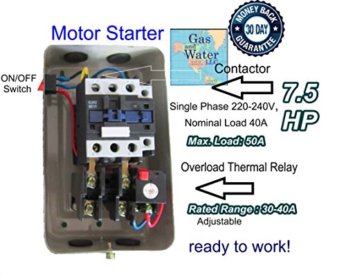 Gas And Water P40GW Magnetic Motor Starter Control Single Phase 7.5 Hp 220/240V 30-40A thumb #4