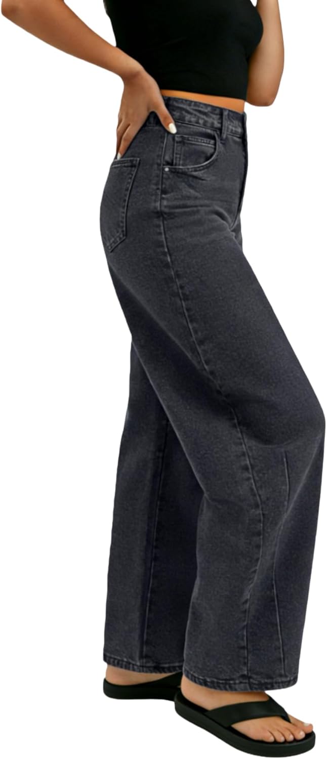 BlueMoment Barrel Jeans for Women High Waist Pants Trendy Baggy Wide Leg Y2k Vintage Denim Pants Boyfriend Jeans - Image 3