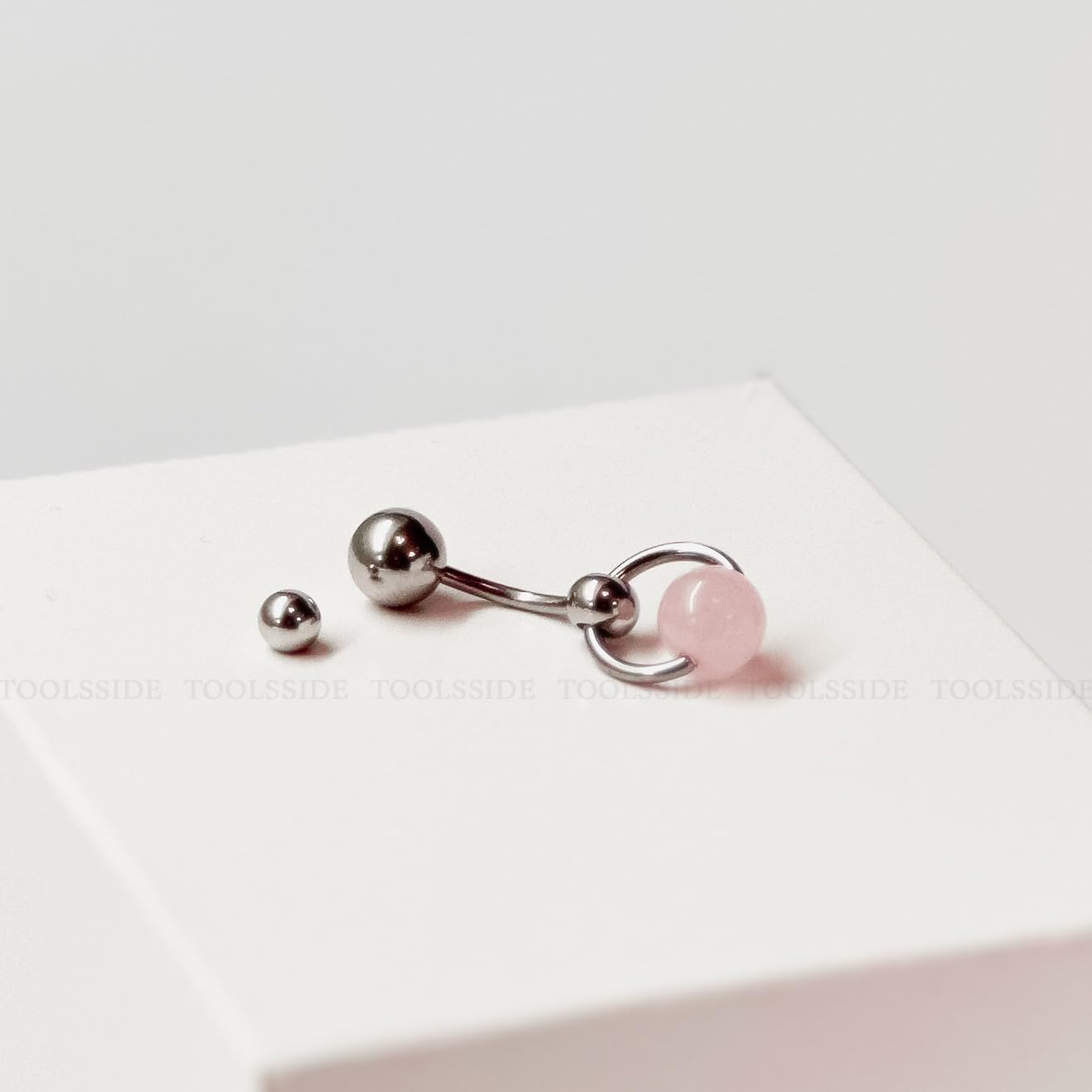 TOOLSSIDE VCH Piercing Jewelry with Rose Quartz Stone Stainless Steel Belly Button Ring Navel Piercing Jewelry Belly Rings for Women 14G Belly Button Piercing - Image 3