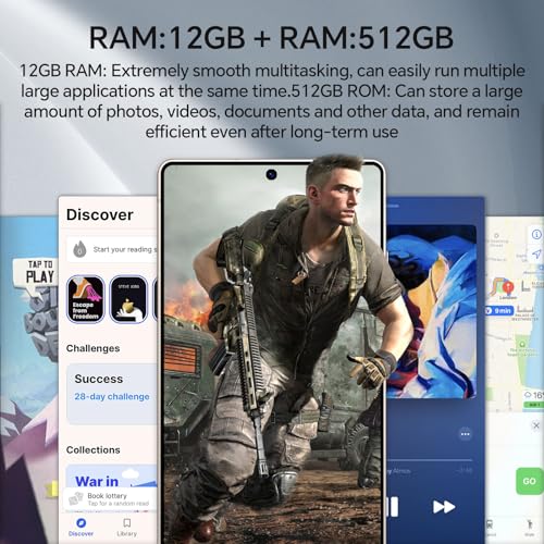Image of X25 Ultra Unlocked Phones,Built - in Pen，Snapdragon888,12GB RAM+512GB ROM Unlocked Cell Phone, 6.9 inch OLED Screen, 48+108MP Camera, Battery 5000mAh,Dual SIM, Android 14,WiFi 5 (Blue)