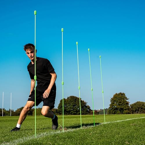 QUICKPLAY PRO Agility Poles Adjustable Height: use as (x10) 3FT Soccer Agility Training Poles OR...